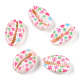 Flower Printed Cowrie Shell Beads(SSHEL-ZX006-09A)-1