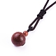 Synthetic Goldstone Pendant Necklaces(NJEW-P241-A13)-3