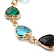 Colorful Glass Link Chain Bracelets(BJEW-B075-09)-2