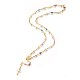 304 Stainless Steel Rosary Bead Necklaces(NJEW-E133-05G)-1