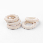 Unfinished Wood Linking Rings, Natural Macrame Wooden Rings, Ring, PapayaWhip, 30x6mm, Hole: 17mm(WOOD-Q024-11)
