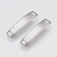 201 Stainless Steel Links connectors, Rectangle, Stainless Steel Color, 28.5x6x0.7mm, Hole: 2x4mm(STAS-I088-C-01P)