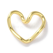 Rack Plated Brass Heart Links, Long-Lasting Plated, Lead Free & Cadmium Free, Real 18K Gold Plated, 16x18x6mm(KK-Z039-33G)