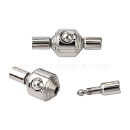 201 Stainless Steel Bayonet Clasps, Stainless Steel Color, 23x10mm(STAS-S078-11A)