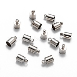 Brass Cord Ends, Nickel Free, Platinum, 9.5x6mm, Hole: 1.1mm, 5.5mm inner diameter(EC041-NF)