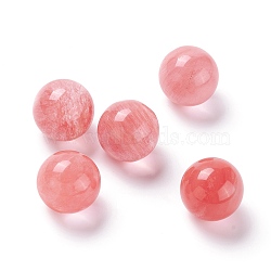 Watermelon Stone Glass Beads, No Hole/Undrilled, for Wire Wrapped Pendant Making, Round, 20mm(G-D456-18)