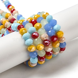 Glass Beads Strands, Faceted, Rondelle, Mixed Color, 8x6mm, Hole: 1mm, about 65~68pcs/strand, 15.7~16.1 inch(40~41cm)(EGLA-A034-M8mm-62)
