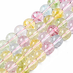 K9 Glass Beads Strands, Round, Colorful, 8mm, Hole: 1~1.2mm, about 50~51pcs/strand, 15.35 inch(39cm)(GLAA-S198-001)