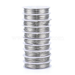 Round Copper Jewelry Wire, Nickel Free, Silver, 20 Gauge, 0.8mm, about 16.40 Feet(5m)/Roll(CW0.8mm006)