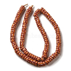 Handmade Lampwork Beads, Rondelle, Orange, 7~11x7~9mm, Hole: 1.2mm, about 57~72pcs/strand, 24.02~24.41''(61~62cm)(LAMP-B023-06B-01)