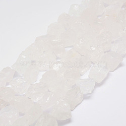 Raw Rough Natural Quartz Crystal Beads Strands, Rock Crystal, Nuggets, 15~20x14~18x10~14mm, Hole: 1mm, about 25pcs/strand, 14.9 inch(38cm)(G-F403-11)