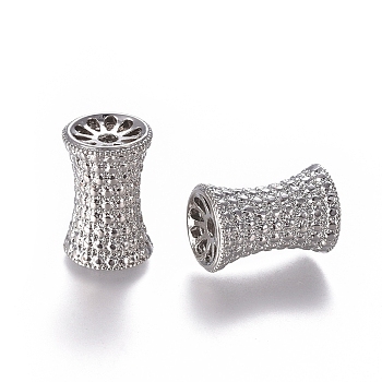 Alloy Beads, Long-Lasting Plated, Column, Platinum, 17x11mm, Hole: 2mm