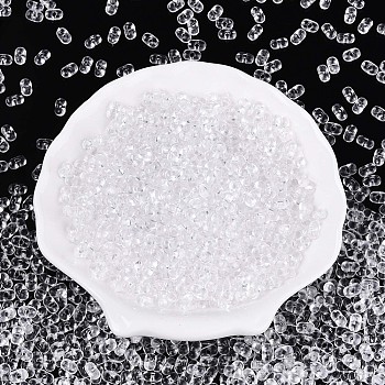 Transparent Acrylic Beads, Peanut, Clear, 3x6x4mm, Hole: 1.5~1.6mm, about: 1666pcs/50g