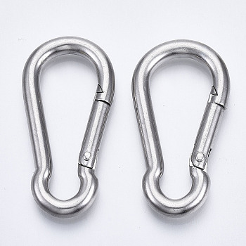 Tarnish Resistant 304 Stainless Steel Rock Climbing Carabiners, Key Clasps, Quick Links, Stainless Steel Color, 50x25x5mm