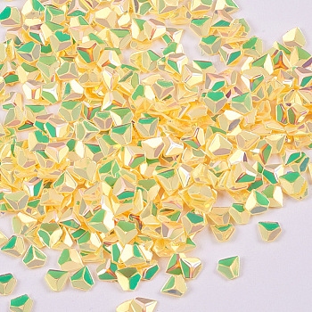 Laser Shining Nail Art Glitter, Manicure Sequins, DIY Sparkly Paillette Tips Nail, Diamond Shaped, Gold, 3.5x3.5x0.7mm