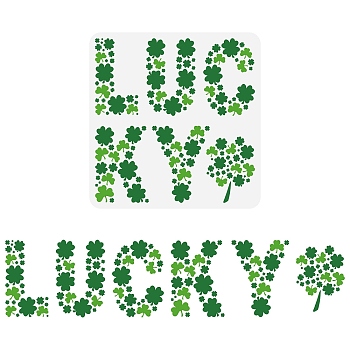 PET Hollow Out Drawing Painting Stencils, for DIY Scrapbook, Photo Album, Saint Patrick's Day Themed Pattern, 30x30cm