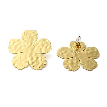 304 Stainless Steel Stud Earrings, Golden, Flower, 43.5x40.5mm