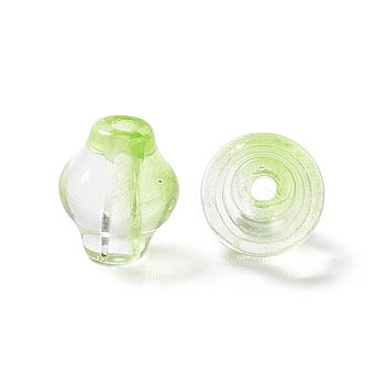 Transparent Glass Beads, Lantern, Lawn Green, 9x8mm, Hole: 1.5mm