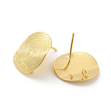 Flat Round Rack Plating Brass Stud Earrings(EJEW-K263-36G)-2