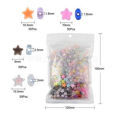 300Pcs 6 Style Transparent & Opaque & Spray Painted Acrylic Beads(TACR-YW0001-46)-2
