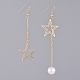 Glass Pearl Dangle Earrings(X-EJEW-JE03960)-1