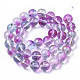 Chapelets de perles en verre peinte par pulvérisation transparent(X-GLAA-N035-03D-B05)-2