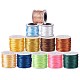 12 Rolls 12 Colors Macrame Rattail Chinese Knot Making Cords Round Nylon Braided String Threads(NWIR-SZ0001-03)-1