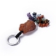 Natural Red Agate Nugget with Mixed Gemstone Chips Tassel Keychains(KEYC-P012-02P-02)-3