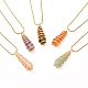 Teardrop Mixed Stone Pendant Necklace for Girl Women(NJEW-JN03683)-1