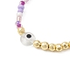 graines de verre et lampe mauvais œil et bracelet extensible en perles d'hématite synthétique(BJEW-JB09436)-4