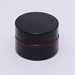 Glass Cosmetics Cream Jar, with ABS Lid, Empty Portable Refillable Bottle, Column, Saddle Brown, 47x33mm, Capacity: 20g(MRMJ-WH0062-66B)