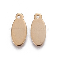 201 Stainless Steel Pendants, Oval, Stamping Blank Tag, Golden, 15.5x7x0.7mm, Hole: 1.4mm(STAS-F192-033G)