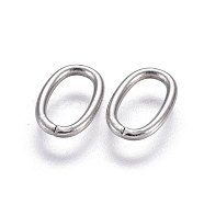 304 Stainless Steel Open Jump Rings, Oval, Stainless Steel Color, 10x6.5x1.1mm(STAS-L221-18P)