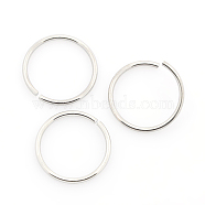 304 Stainless Steel Open Jump Rings, Stainless Steel Color, 16x1.2mm, Inner Diameter: 13.6mm, about 700pcs/bag(STAS-J013-16xx1.2mm-01)
