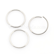 Tarnish Resistant 304 Stainless Steel Open Jump Rings, Stainless Steel Color, 16x1.2mm, Inner Diameter: 13.6mm, about 700pcs/bag(STAS-J013-16xx1.2mm-01)