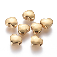 Ion Plating(IP) 304 Stainless Steel Beads, Faceted, Heart, Golden, 7.5x8x4mm, Hole: 1.6mm(STAS-F225-15-G)