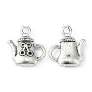 Teapot Alloy Small Handmade Charms Pendant, Antique Silver, 16x15mm(PALLOY-WH0086-88AS)