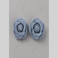 Denim Cloth Flowers, Jean Fabric Camelia, Sewing Ornaments, DIY Costume Accessories, Marine Blue, 35x34x15mm(DIY-WH0409-40A)