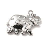 304 Stainless Steel Pendants, Elephant Charms, Stainless Steel Color, 12x16x3mm, Hole: 1.5mm(STAS-P312-02P)
