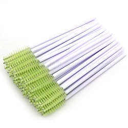 Nylon Eye Lashes Cosmetic Brushes, with Plastic Handle, Green, 98mm(MRMJ-WH0004-05)