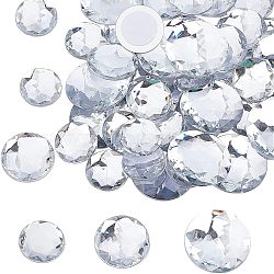 45Pcs 3 Styles Self-Adhesive Acrylic Rhinestone Stickers, for DIY Decoration and Crafts, Faceted, Half Round, Clear, 2~3x0.6cm, 15pcs/style(DIY-FG0001-83A)