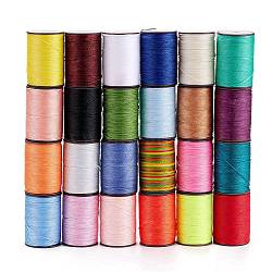 Round Waxed Polyester Thread String, Micro Macrame Cord, Twisted Cord, for Leather Sewing Stitching, Mixed Color, 0.55mm, about 131.23 yards(120m)/roll(YC-D004-02C-M)