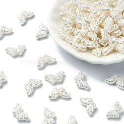 ABS Plastic Imitation Pearl Beads, Ghost White, Butterfly, 8x15x4.5mm, Hole: 1.2mm(OACR-YW0001-85B)