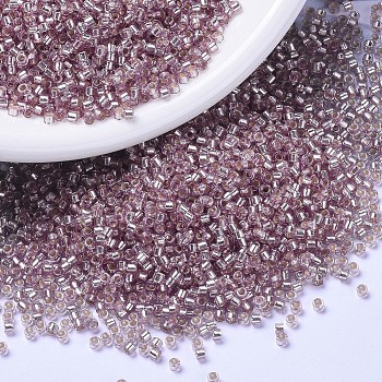 MIYUKI Delica Beads, Cylinder, Japanese Seed Beads, 11/0, (DB1434) Silver Lined Pale Rose, 1.3x1.6mm, Hole: 0.8mm, about 2000pcs/10g