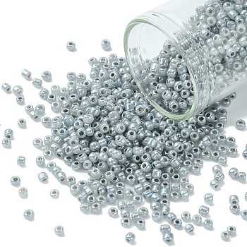12/0 Glass Seed Beads, Ceylon, Round, Round Hole, Dark Gray, 12/0, 2mm, Hole: 1mm, about 3333pcs/50g, 50g/bag, 18bags/2pounds