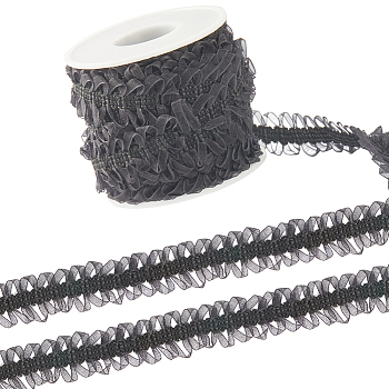 10 Yards Polyester Elastic Lace Trim for Jewelry Making, Garment Accessories, Black, 3/4 inch(20mm)