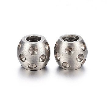 304 Stainless Steel European Bead Rhinestone Settings, Rondelle, Stainless Steel Color, 10x9mm, Hole: 4.5mm, Fit For 2.5mm Rhinestone