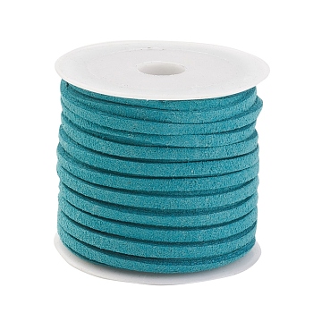3x1.5mm Teal Flat Faux Suede Cord, Faux Suede Lace, about 5.46 yards(5m)/roll