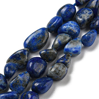 Natural Lapis Lazuli Beads Strands, Nuggets, Tumbled Stone, 3~11x4~8x3~6mm, Hole: 0.9mm, about 56pcs/strand, 15.94''~15.75''(40~40.5cm)