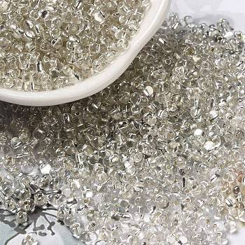 Baking Paint Glass Seed Beads, Peanut, Clear, 3.5~4x2~2.5x2~2.3mm, Hole: 0.8mm